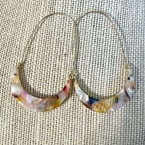 Multicolor Resin Tortoiseshell Gold Hoop Earrings NWOT 3/$25